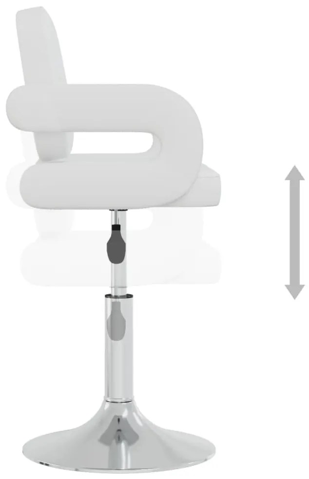 Cadeiras de jantar giratórias 6 pcs couro artificial branco
