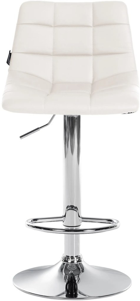 Conjunto de 2 bancos altos Jerry em couro sintético com estrutura cromada 87-108,5 x 43 x 46,5 cm Branco