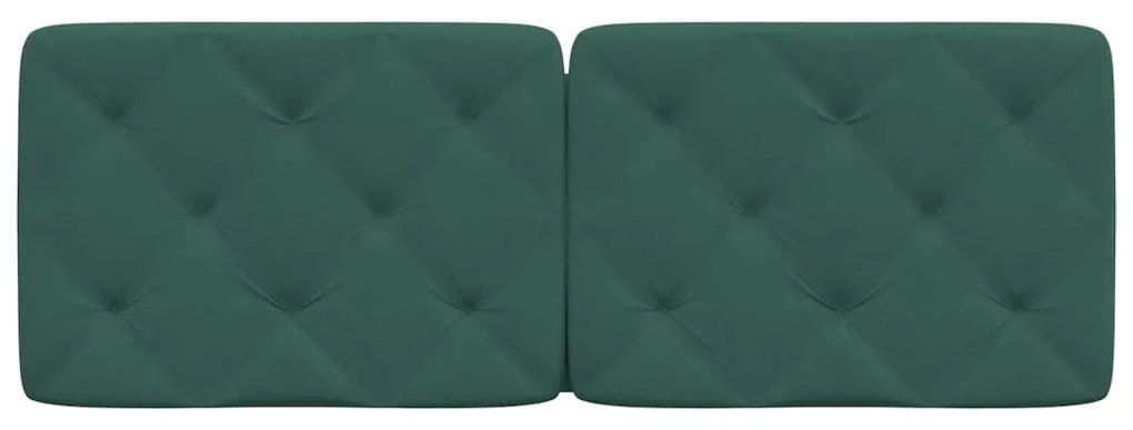 Almofadão de cabeceira 140 cm veludo verde-escuro