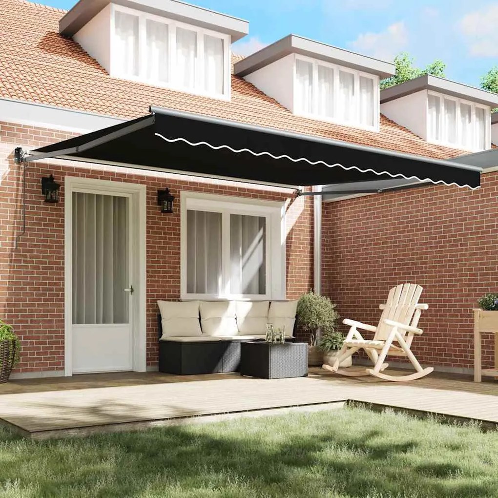 Toldo Retrátil Automático vidaXL Preto 400x300 cm