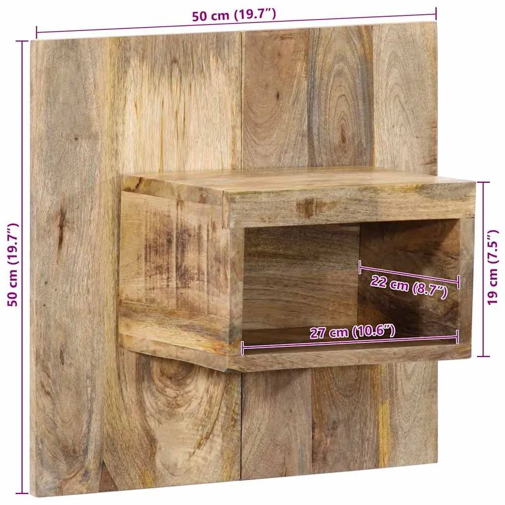 Mesa de cabeceira 50x27x50 cm madeira maciça manga áspera