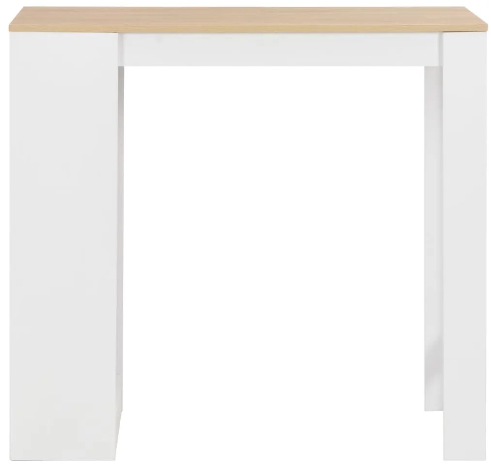 Mesa de bar com prateleira branco 110x50x103 cm