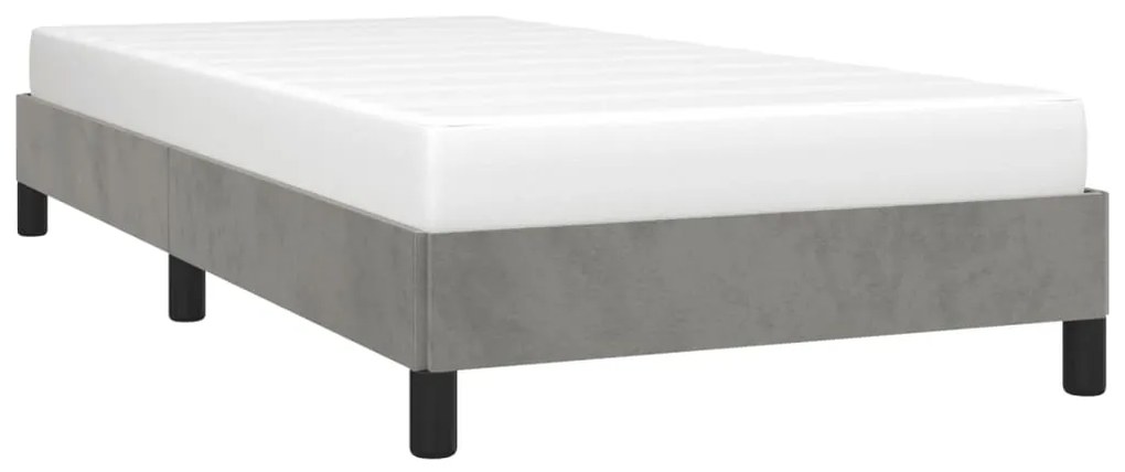 Estrutura de cama sem colchão 90x200 cm veludo cinzento-claro