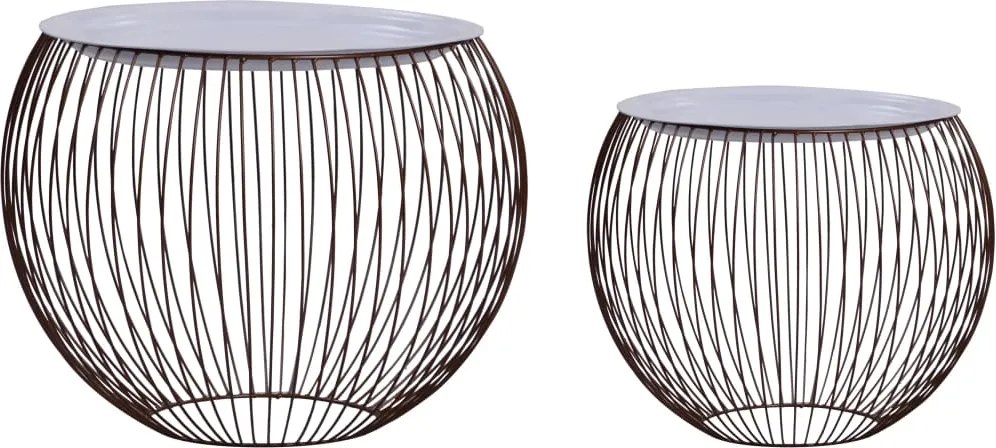 vidaXL Mesas de centro 2 pcs dourado
