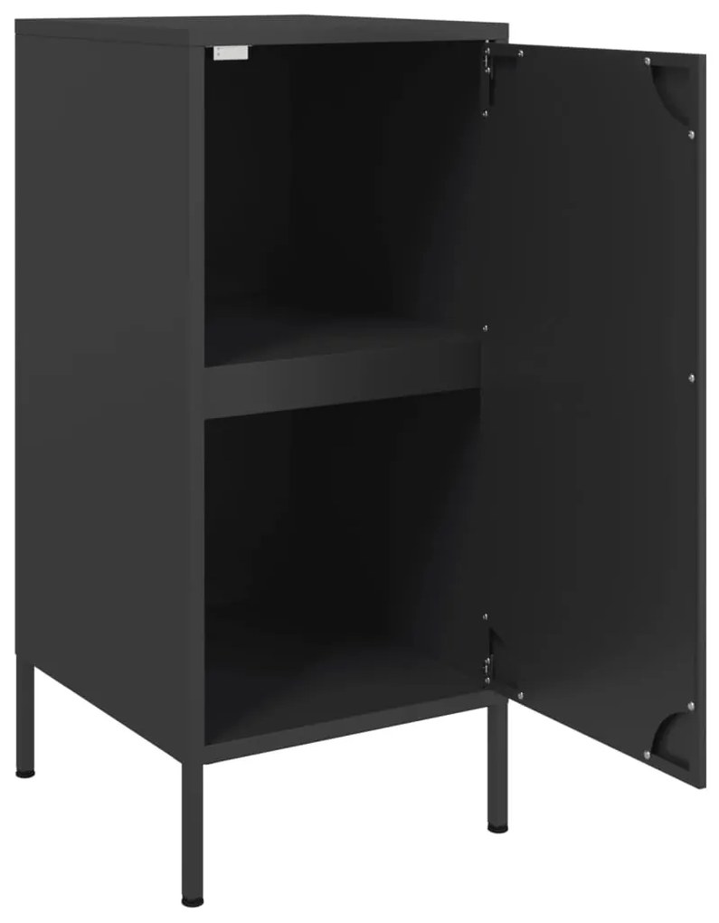 Aparadores 2 pcs 36x39x79 cm aço preto