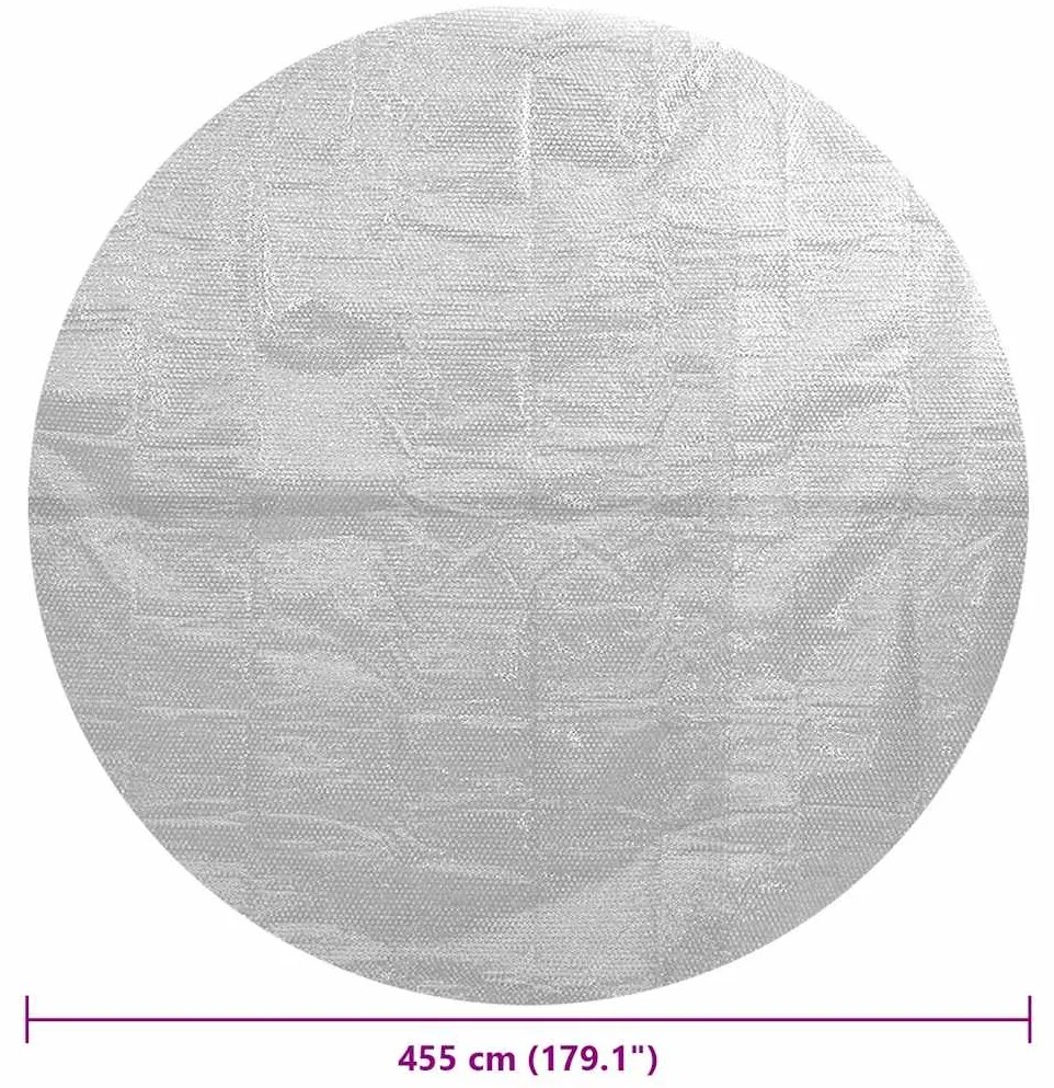 Película p/ piscina PE solar flutuante 455 cm cinzento