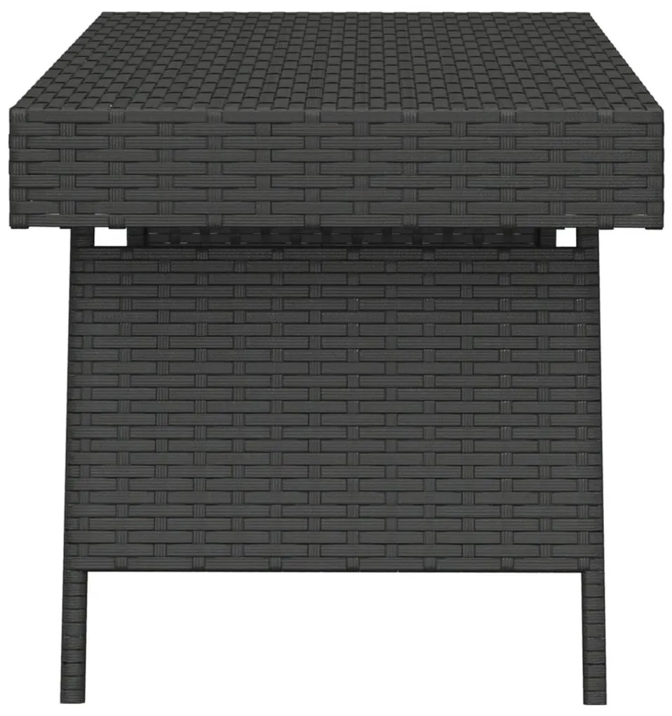 Mesa de apoio dobrável 60x40x38 cm vime PE preto