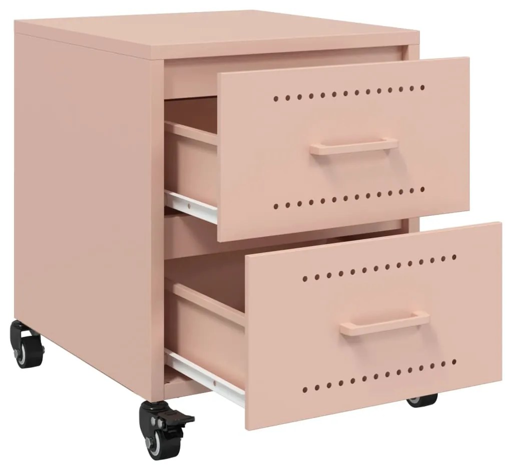 Mesas de cabeceira 2 pcs 36x39x43,5 cm aço rosa
