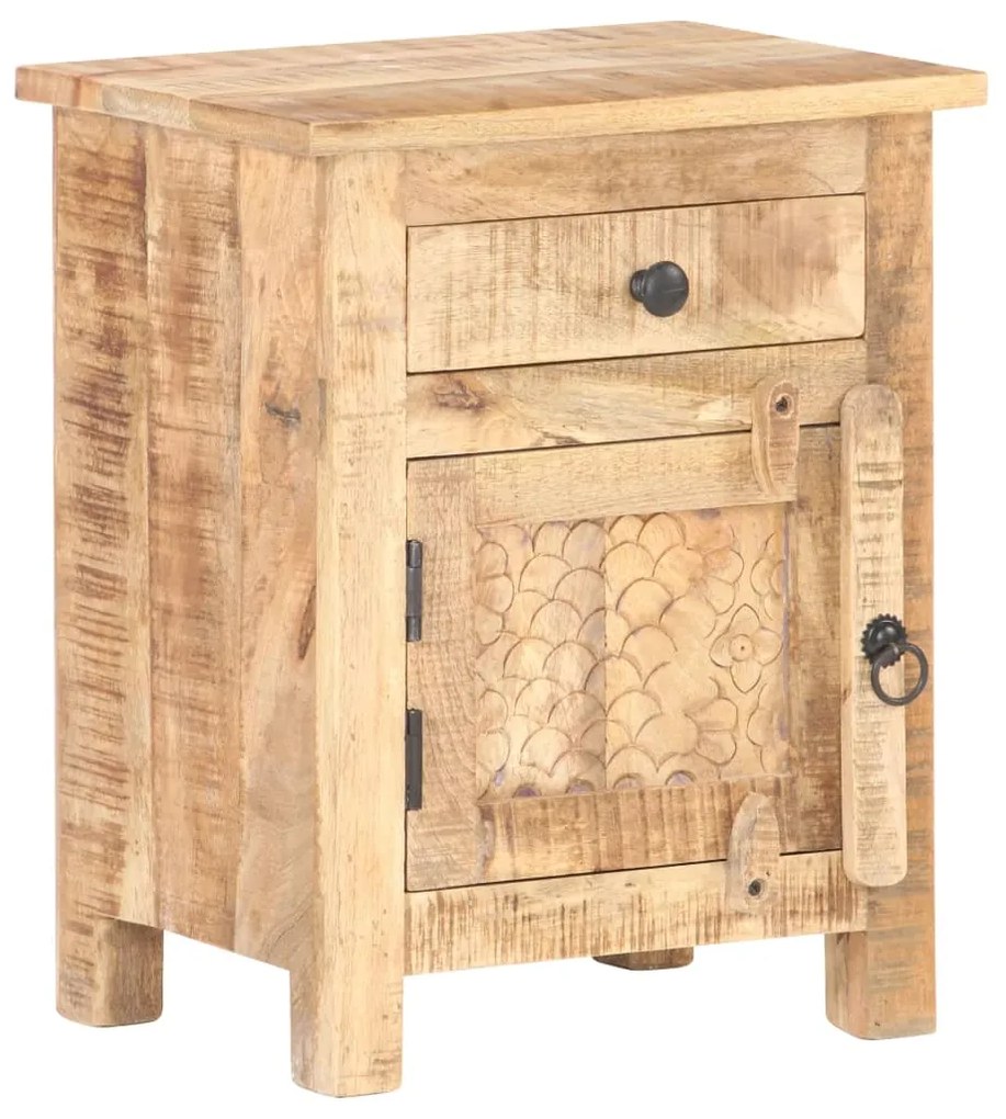 Mesa de cabeceira 40x30x50 cm madeira de mangueira áspera