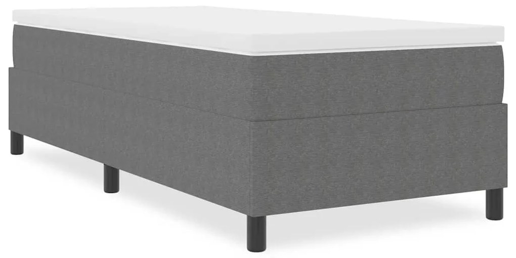 Cama Box Spring vidaXL Cinza Claro 80x200 cm em Tecido Corduroy