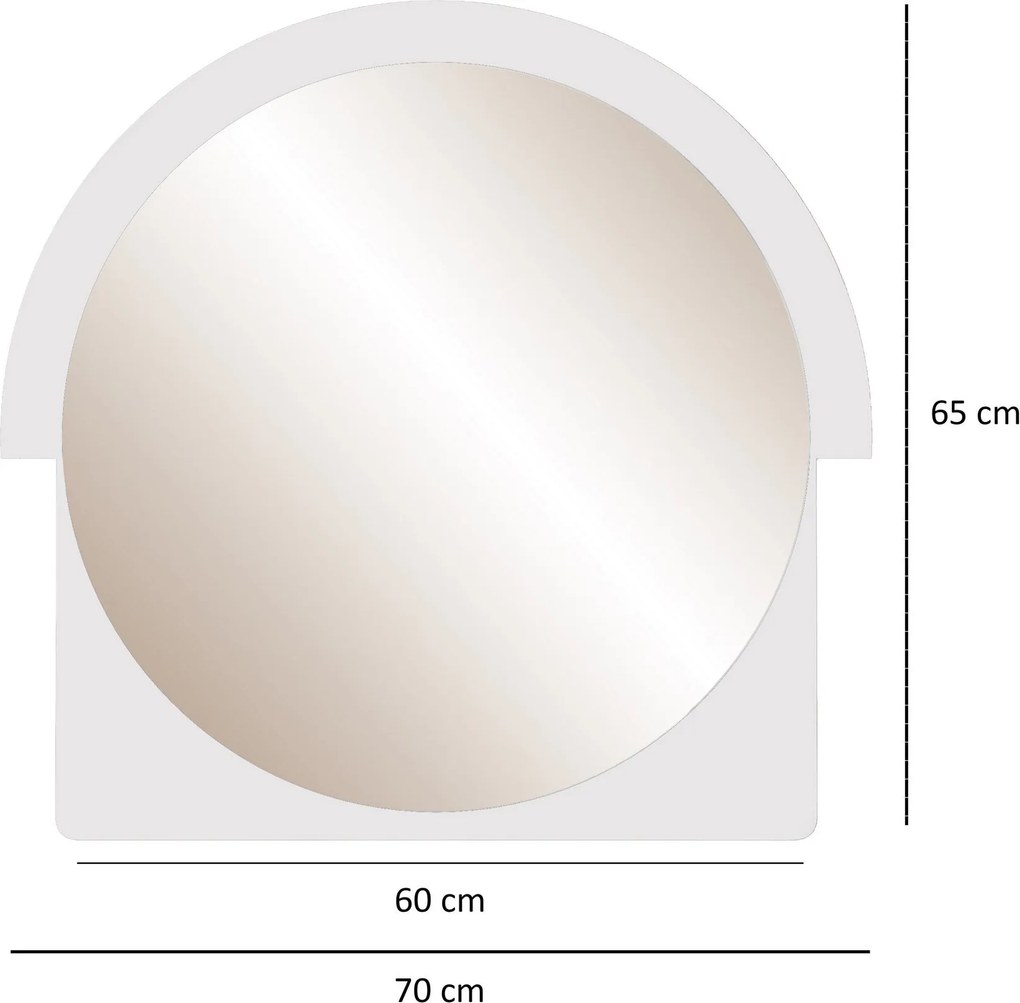 Espelho Decorativo Lucky – Branco – 70x65x2 cm