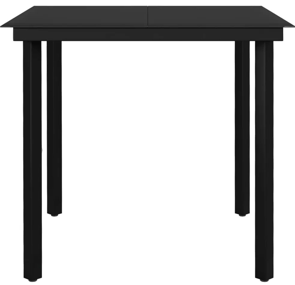 5 pcs Conjunto de jantar para jardim preto