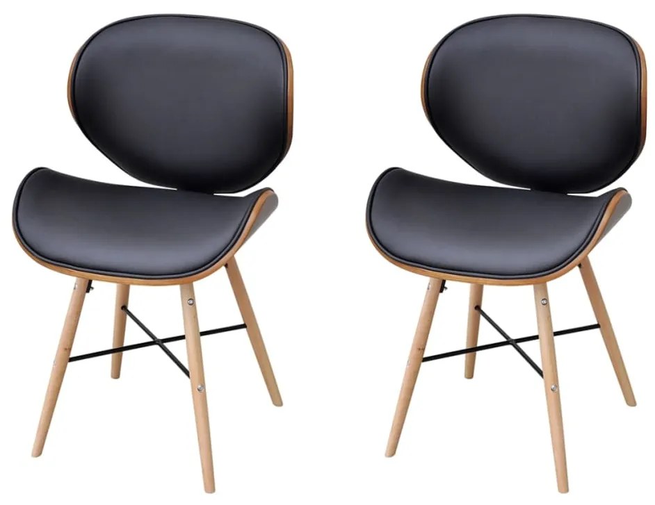 vidaXL Cadeiras jantar 2 pcs madeira curvada e couro artificial