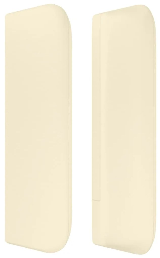 Cabeceira de cama c/ abas couro artificial 203x16x78/88cm creme