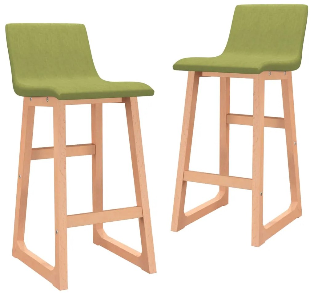 vidaXL Bancos de bar 2 pcs tecido verde