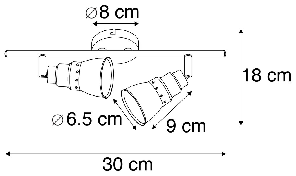 Projetores de teto e parede castanho enferrujado rotativos e inclináveis - Coney 2
