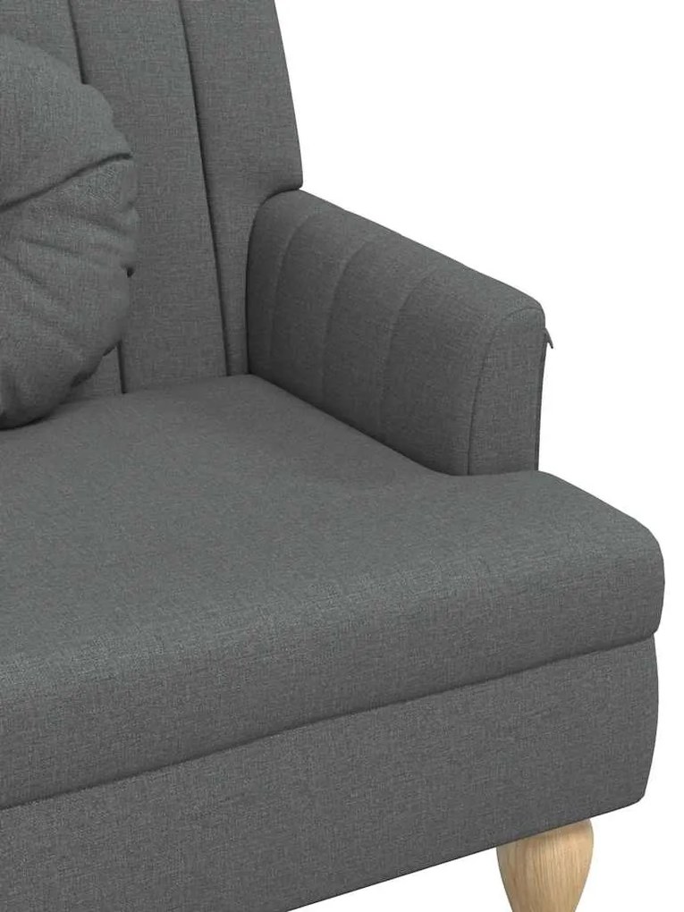 Banco c/ almofadões 113x64,5x75,5 cm tecido cinzento-escuro