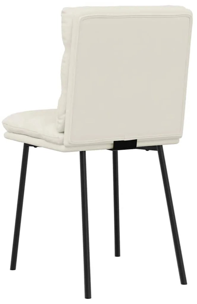 Cadeiras de jantar 2 pcs veludo cor creme