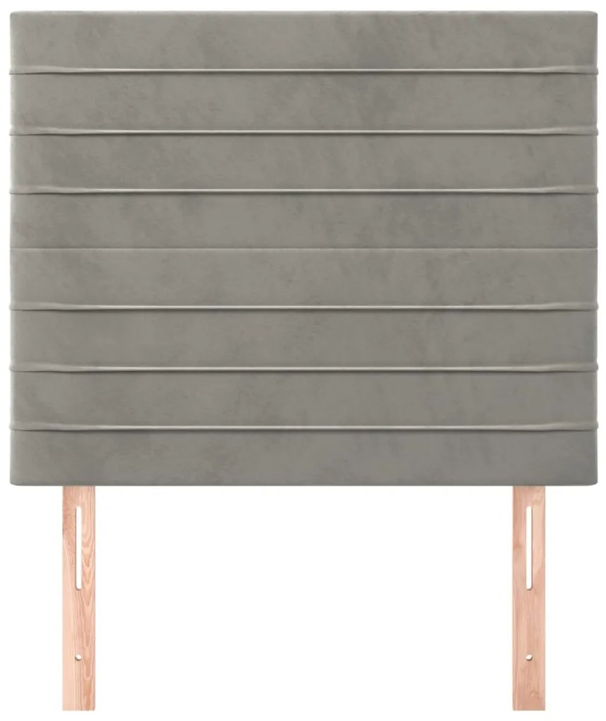Cabeceira de cama 2 pcs veludo 80x5x78/88 cm cinzento-claro