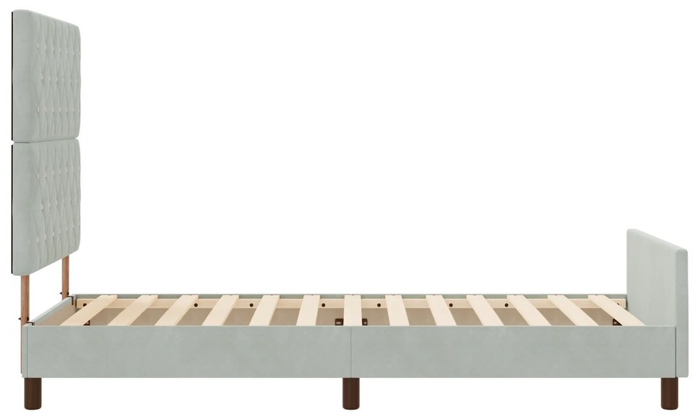Estrutura da Cama vidaXL Cinzento claro 90x190 cm Veludo