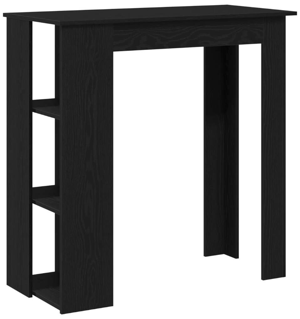 Mesa de Bar vidaXL com Prateleira - Carvalho Preto, 102x50x103.5 cm, F