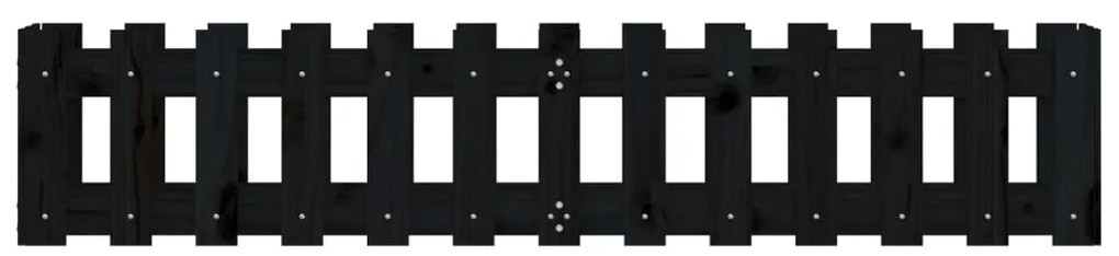 Canteiro elevado c/ design cerca 150x30x30cm pinho maciço preto