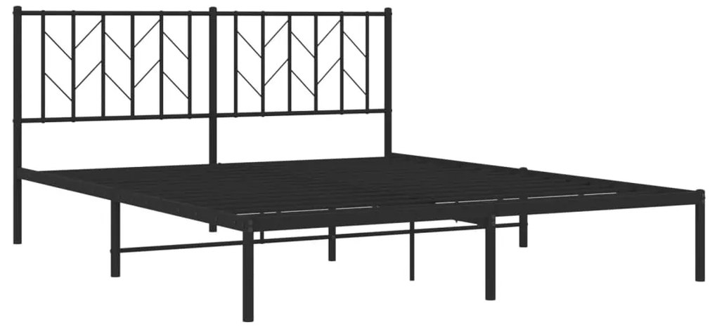 Estrutura de cama com cabeceira 160x200 cm metal preto