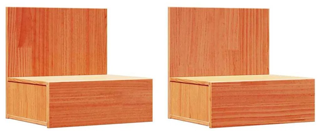 Mesa de Cabeceira Montada na Parede 2 pcs Castanho-mel