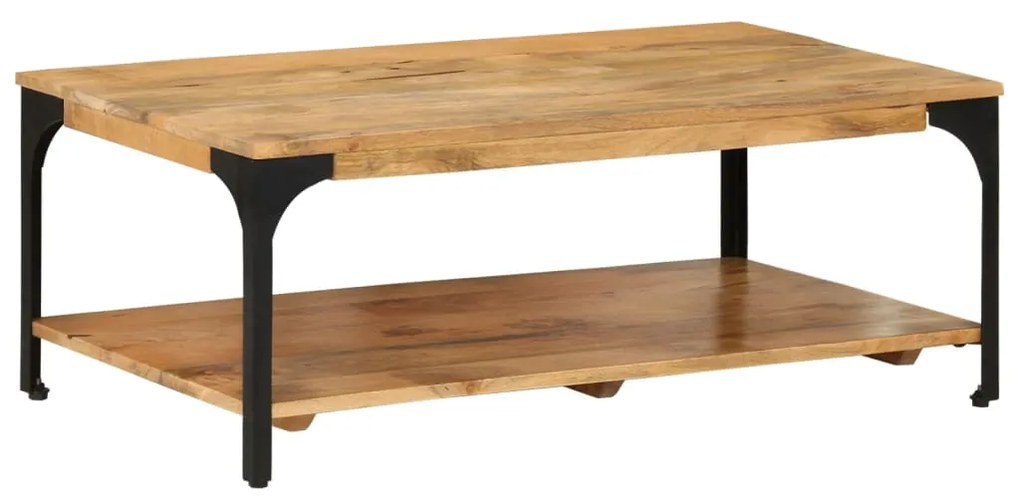 Mesa de centro 2 prateleiras 100x55x38cm mangueira maciça e aço