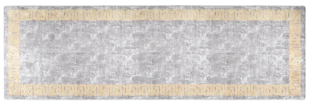 Tapete lavável antiderrapante 80x300 cm cinzento