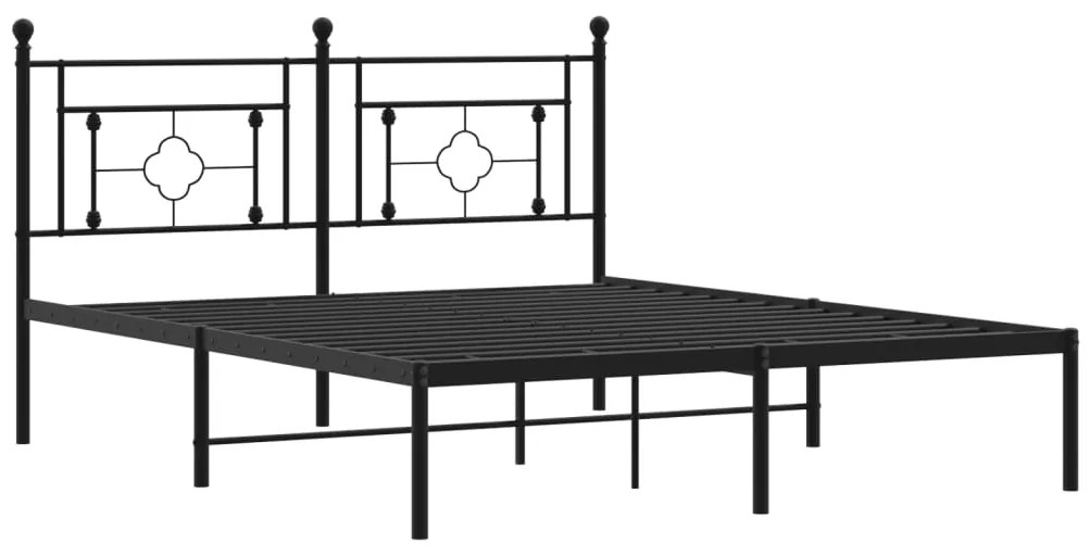 Estrutura de cama com cabeceira 160x200 cm metal preto