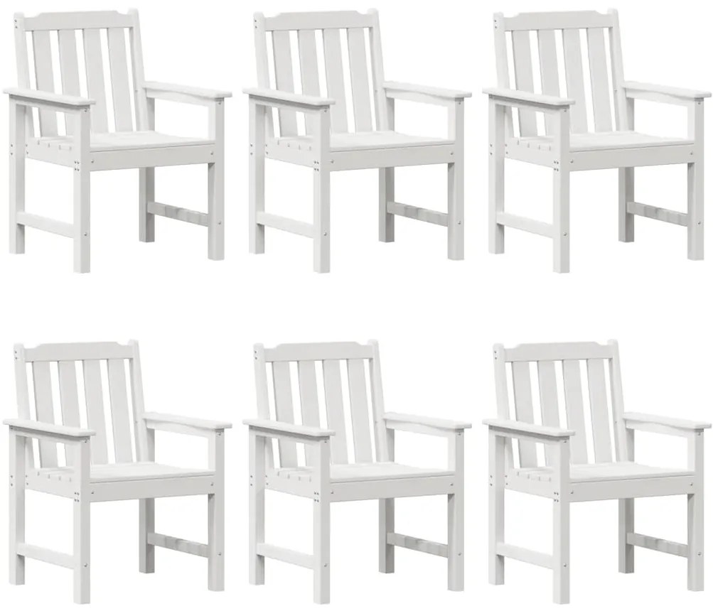 Cadeiras de Jantar para Jardim vidaXL 6 pcs Brancas 65,5x55,5x88 cm HD