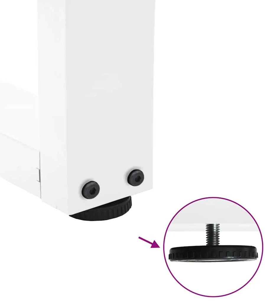 Pés para mesa de centro em V, 2 peças, branco, 50x (42-43,3) cm, aço