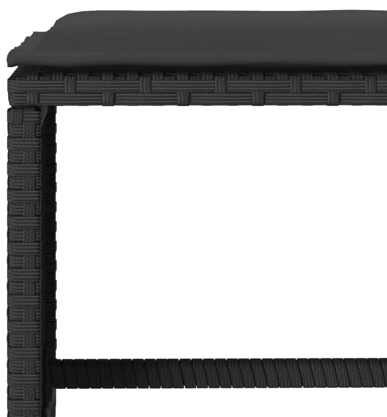 6 pcs conjunto sofás de jardim c/ almofadões vime PE preto
