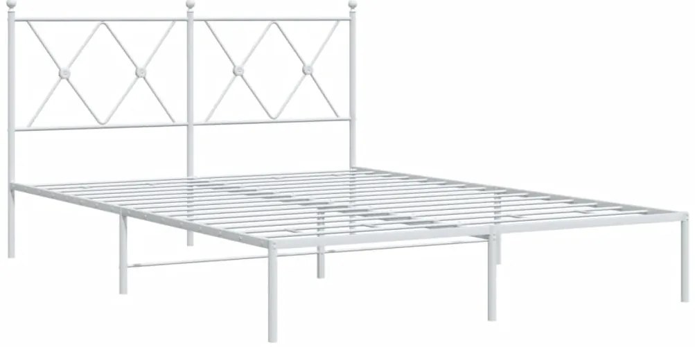 Estrutura de cama com cabeceira 140x200 cm metal branco