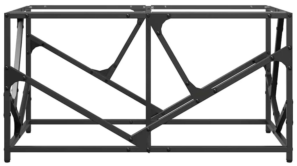 Mesa de centro c/ topo em vidro transparente 78,5x40x41 cm aço