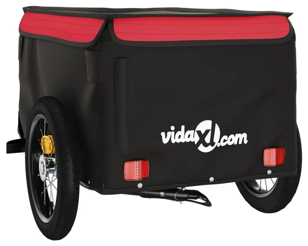 Reboque para bicicleta 30 kg ferro preto e vermelho