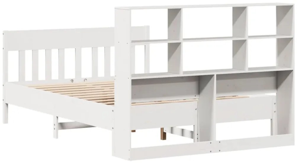 Cama sem colchão 140x190 cm madeira de pinho maciça branco