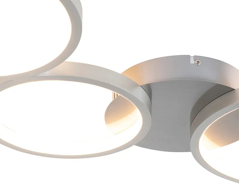 Candeeiro de teto design em aço com LED integrado regulável em 3 etapas 3 luzes - Pande Design
