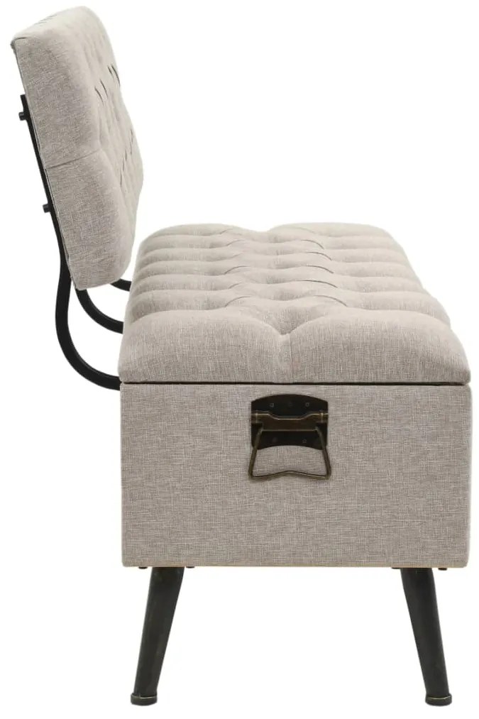 Banco de arrumação com encosto 110 cm tecido cor creme