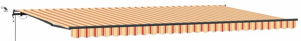 Toldo Retrátil Automático com LED Amarelo e Laranja 600x300 cm