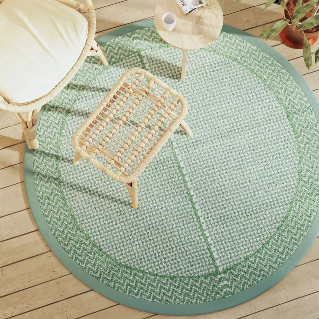 Tapete de exterior Ø160 cm ARAKIL PP Verde