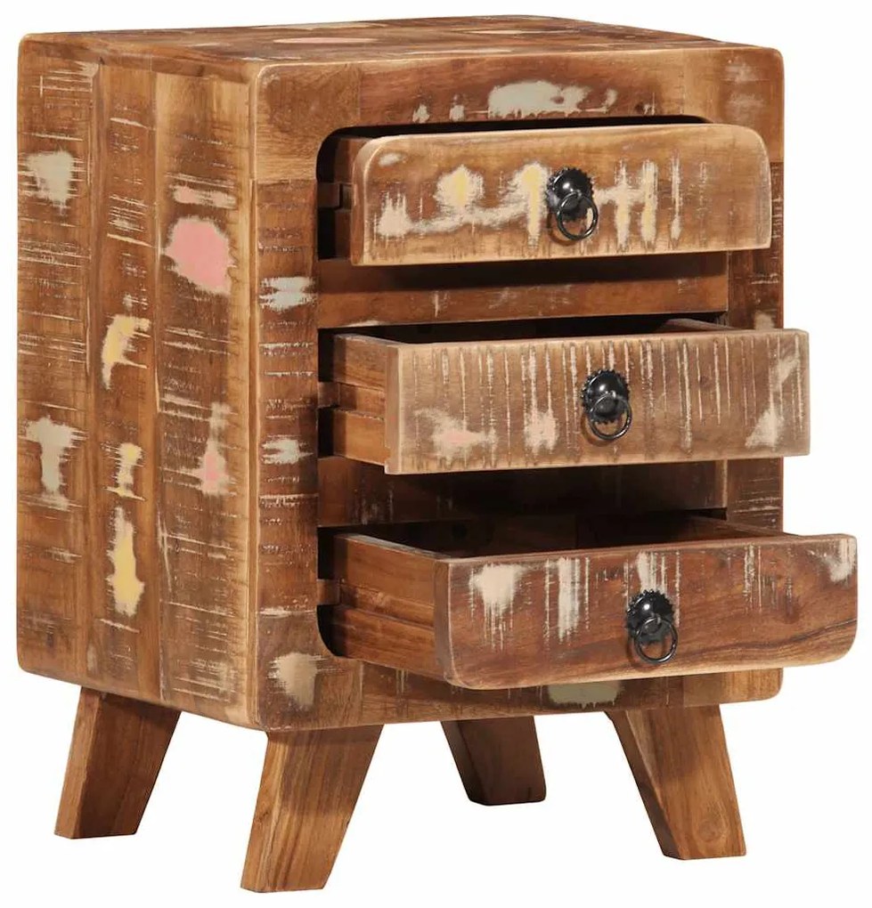 Mesa de cabeceira 37x32x50 cm madeira recuperada maciça