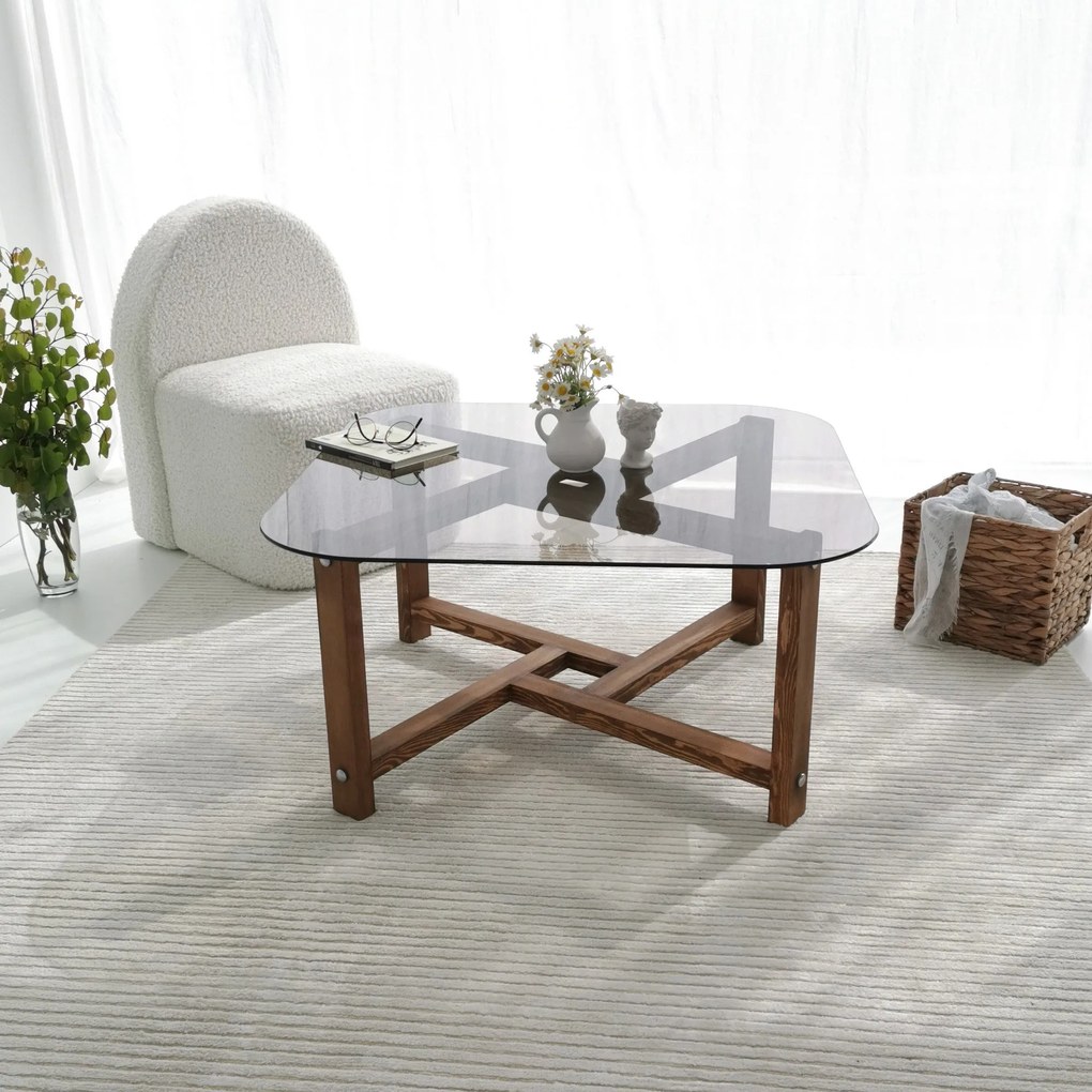 Mesa de Café Zen - Cor Carvalho - 80x40x80cm