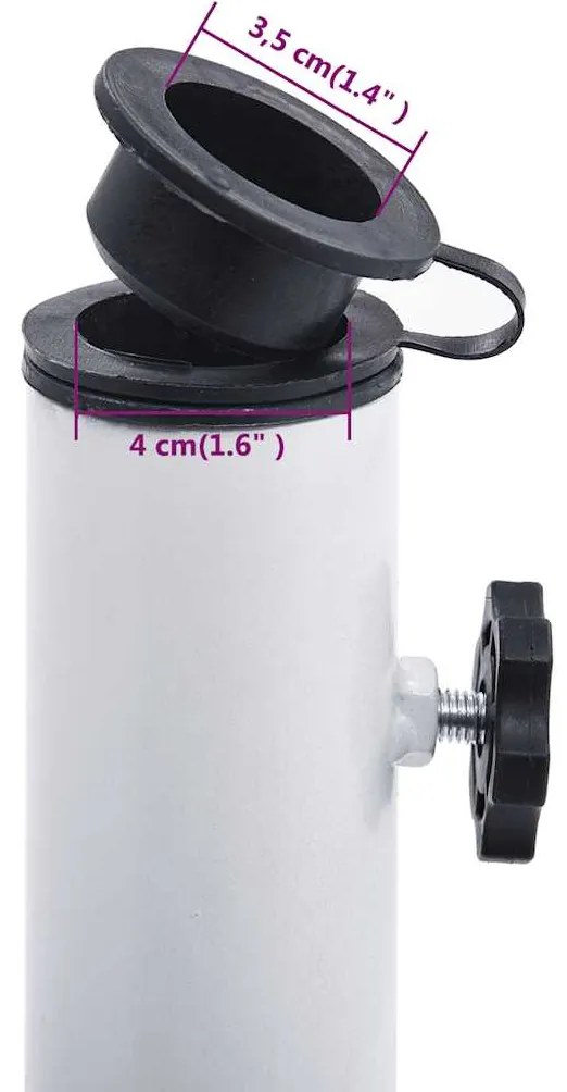 Base para guarda-sol 12 kg 49 cm ferro fundido branco
