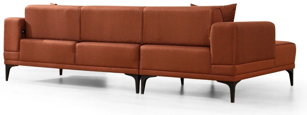 Sofá-Cama de Canto Horizon – Vermelho Telha – 140x250 cm