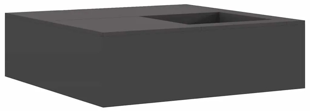 Fogueira vidaXL com armazenamento de toras Preto 100x100x30 cm Aço