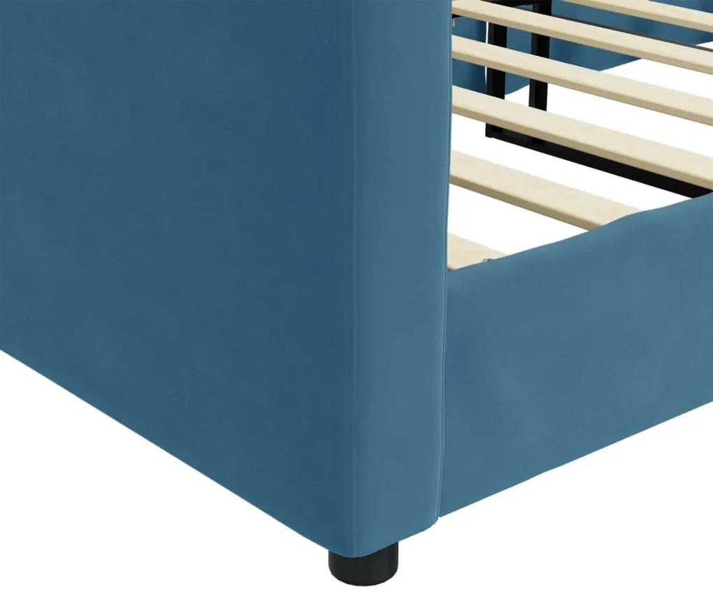 Sofá-cama 100x200 cm veludo azul