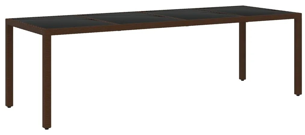 11 pcs conjunto de jantar para jardim vime PE castanho