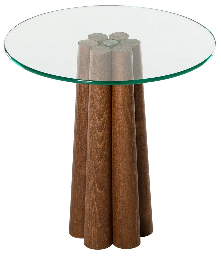 Mesa de Centro Thales – Nogueira Transparente – 50x50x50 cm